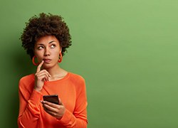 Lady thinks something over