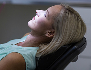 Relaxed woman in dental chair