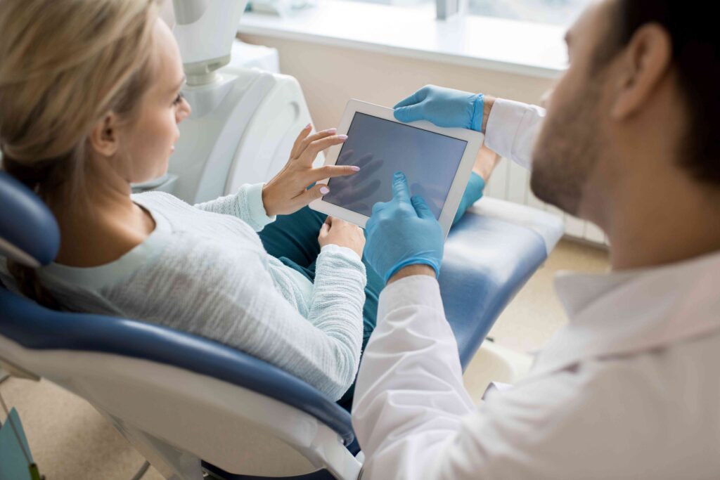 Woman at the dentist